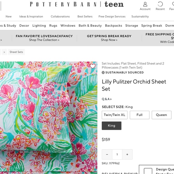 Lilly Pulitzer x Pottery Barn Sheet Set - Picture 7 of 8